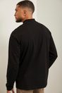 Long Sleeve Mock Neck T-Shirt - Medium Heather Grey;Black