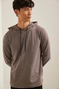 Long sleeve striped t-shirt with hood