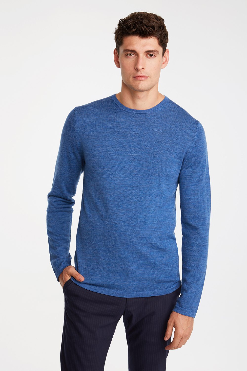 Merino Wool Crew Neck Washable Sweater Men Sales Tristan