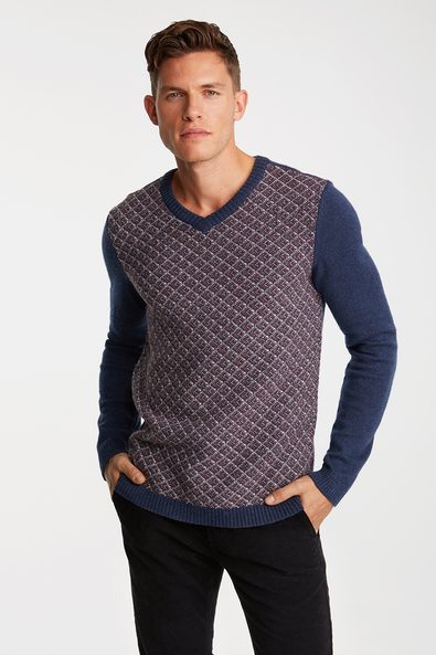 Textured v-neck sweater