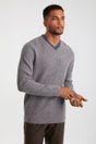 Textured v-neck sweater - Multi Grey