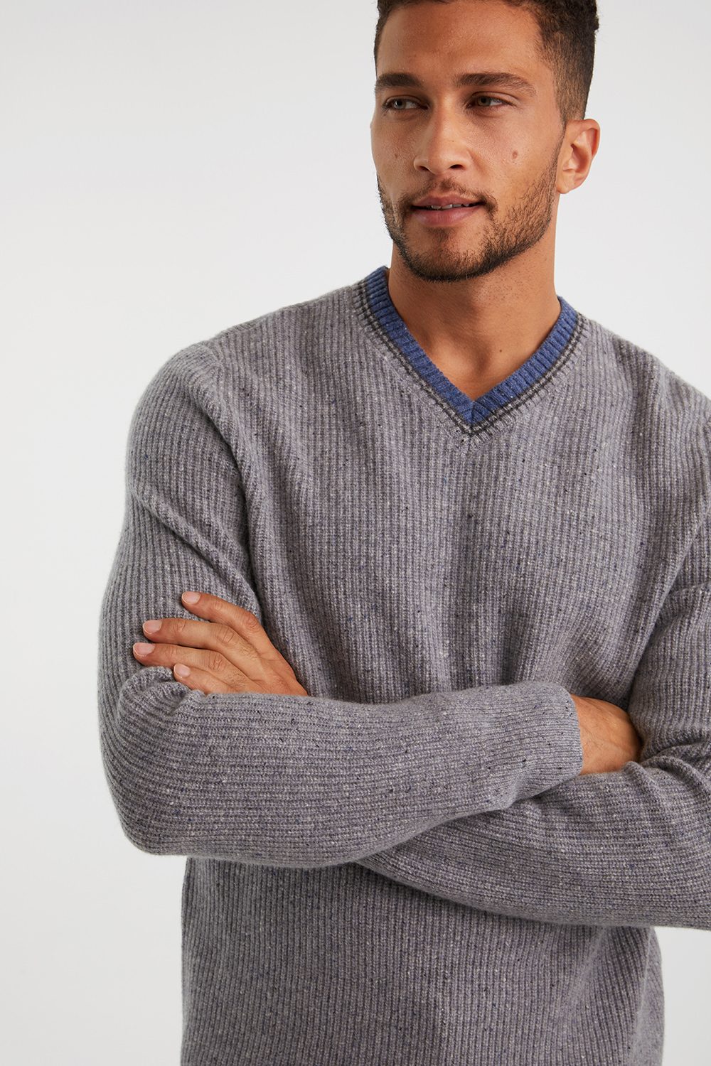 Textured V-neck Sweater