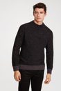 Two tone mock neck sweater - Multi Black