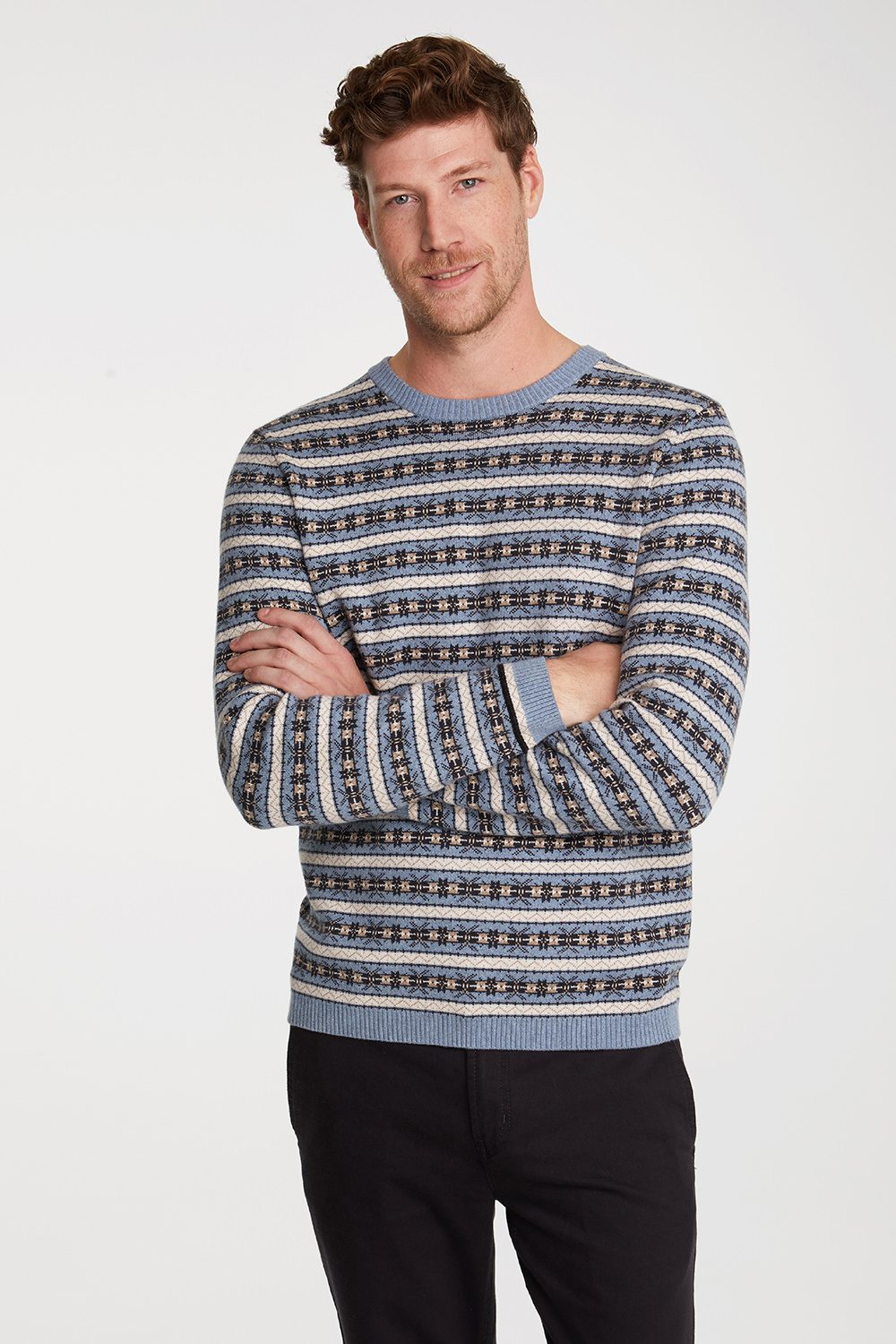 mens jacquard sweater