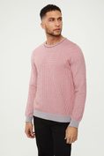 Colourful textured crew neck sweater