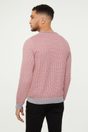 Colourful textured crew neck sweater - Multi Red