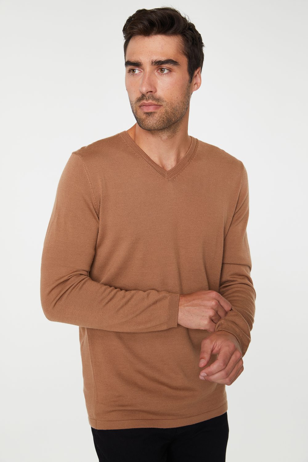 Merino Wool V Neck Sweater Men Sales Tristan
