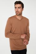 Merino wool V neck sweater