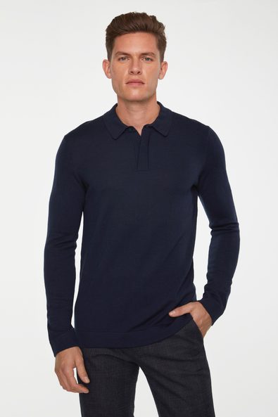 Merino Wool Polo Sweaters Cardigans Men Tristan