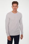 Cable details merino wool sweater