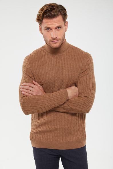 Turtleneck cable sweater