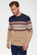 Color block jacquard sweater