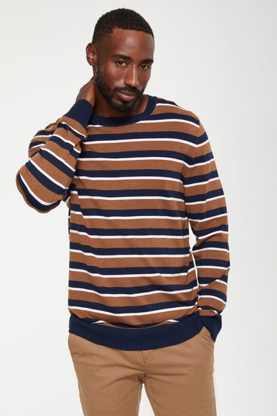 Striped crew neck sweater