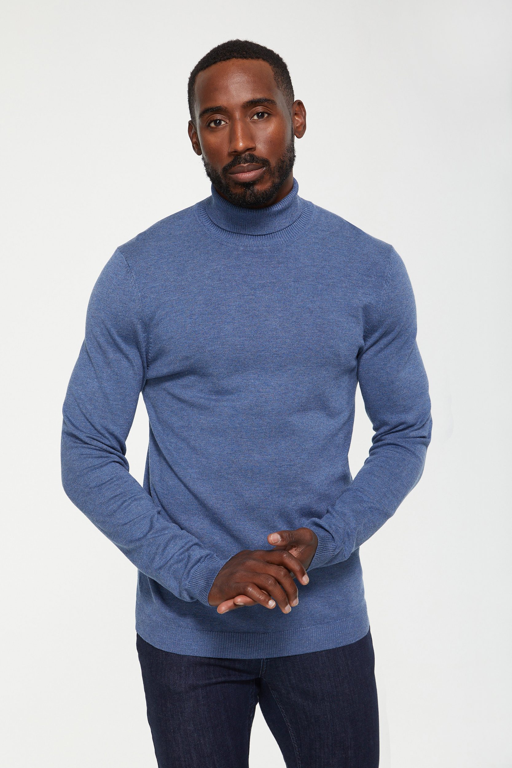 black polo neck sweater