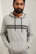 Hooded sweatshirt with contrasting bands