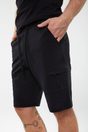 Knitted bermuda shorts with drawstring - Black