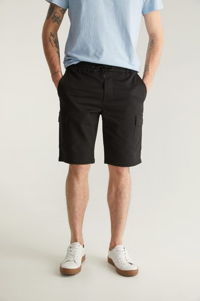 Knitted cargo bermuda with drawstring