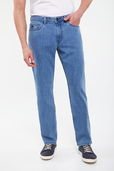 Five pocket rivetless slim jeans