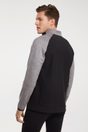 Mixed fabric merino jersey vest - Multi Black